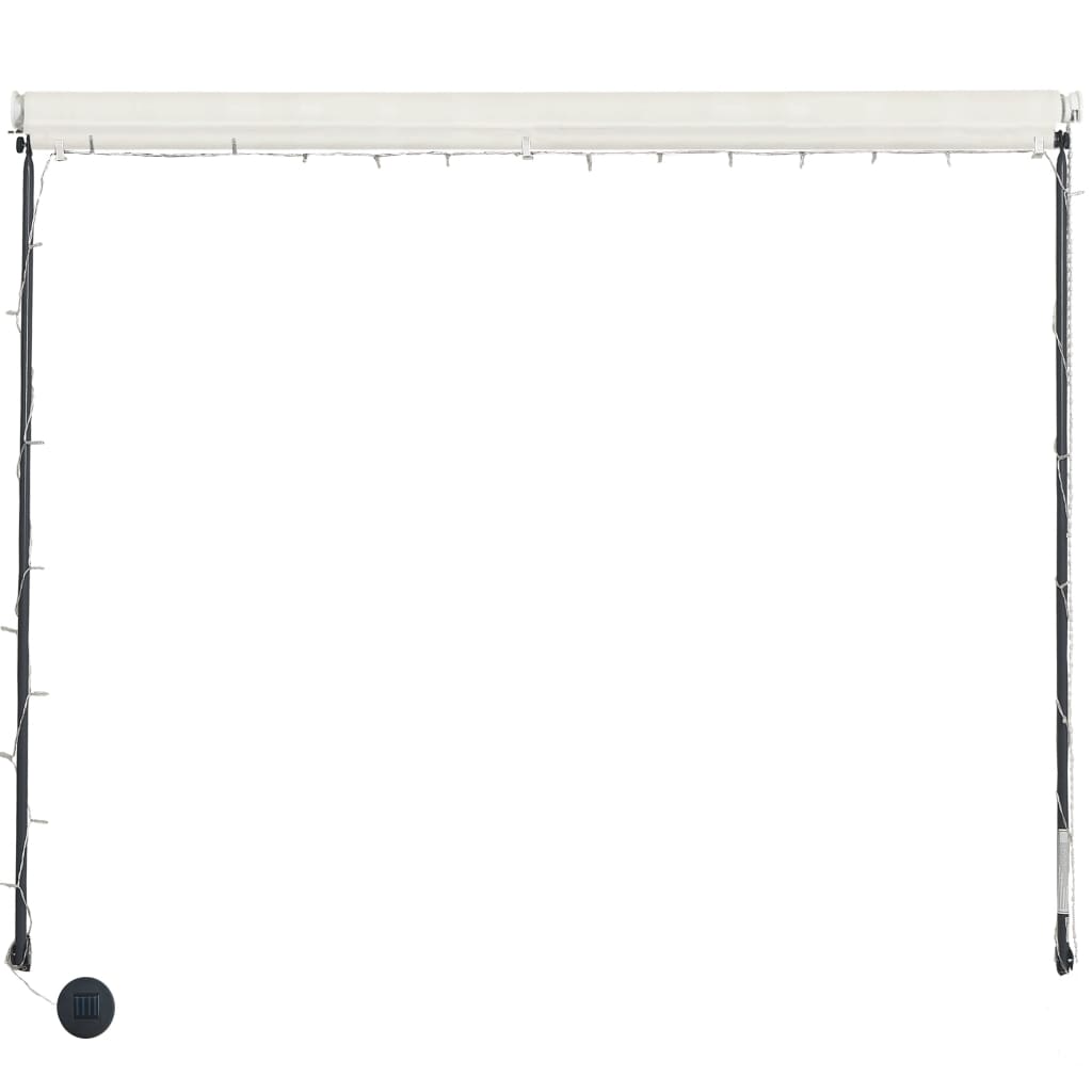 vidaXL Markiza zwijana z LED, 300 x 150 cm, kremowa