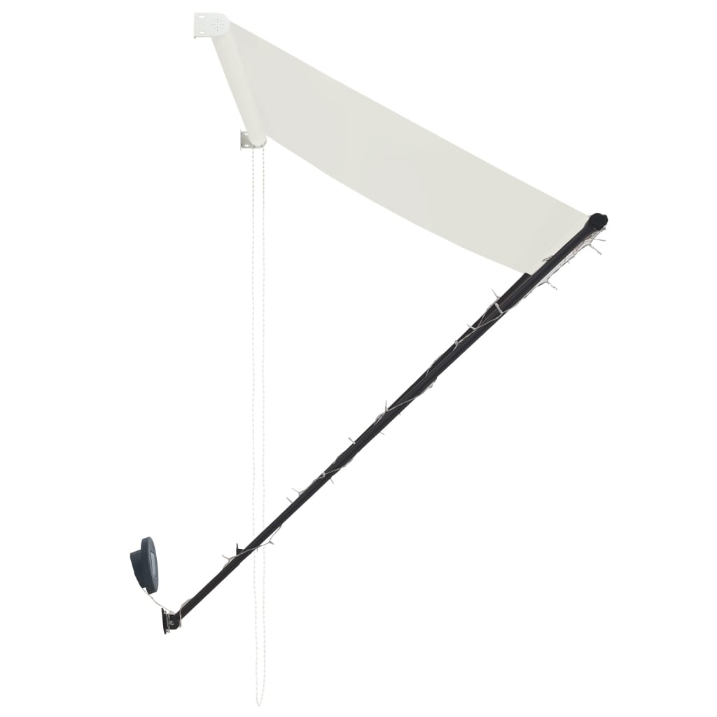 vidaXL Markiza zwijana z LED, 300 x 150 cm, kremowa