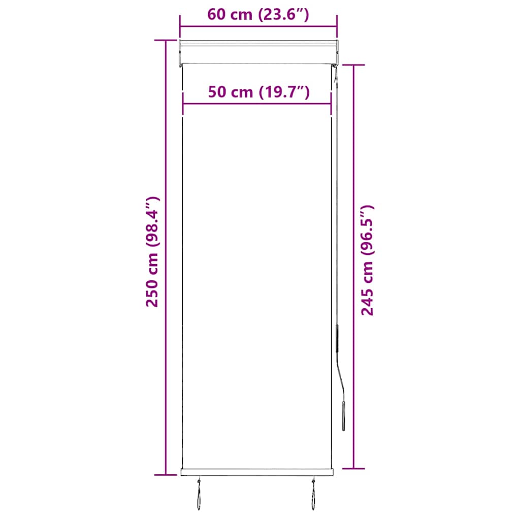 vidaXL Roleta zewnętrzna, 60x250 cm, pomarańczowo-brązowa