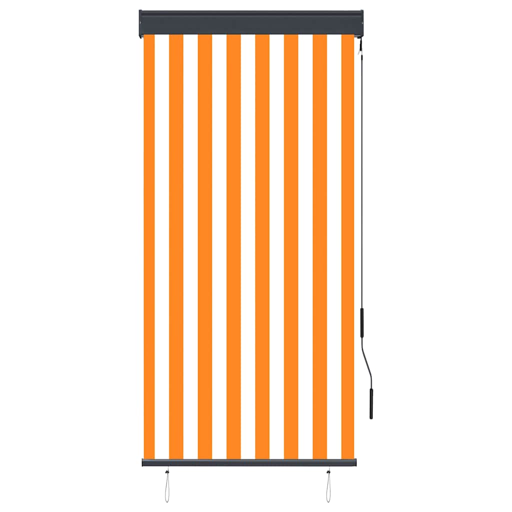 vidaXL Roleta zewnętrzna, 80x250 cm, biało-pomarańczowa