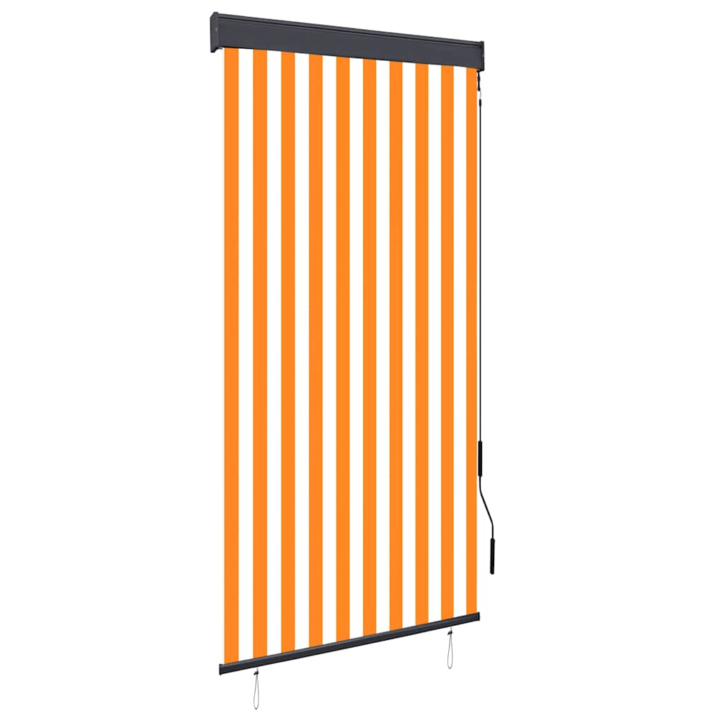 vidaXL Roleta zewnętrzna, 100x250 cm, biało-pomarańczowa