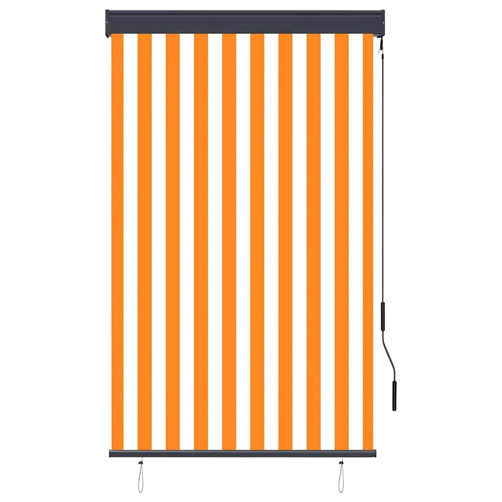 vidaXL Roleta zewnętrzna, 100x250 cm, biało-pomarańczowa