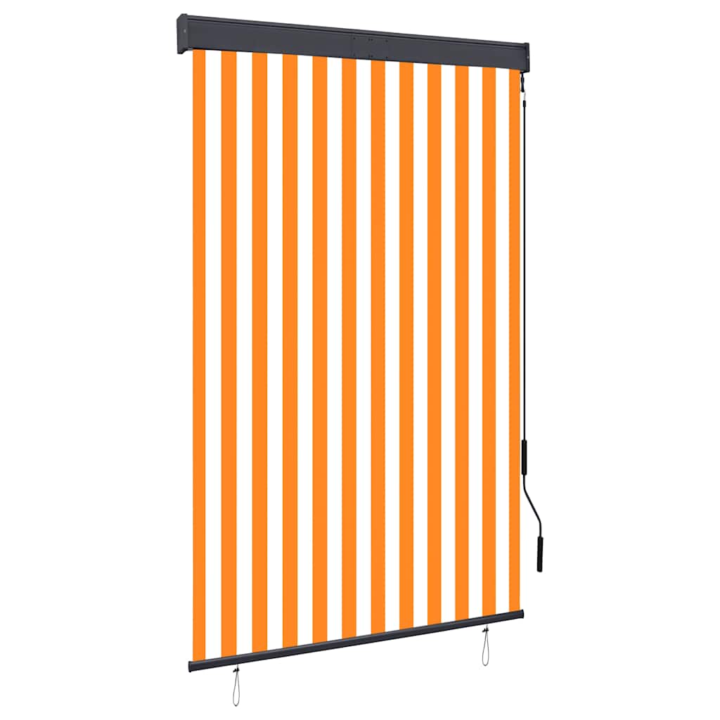 vidaXL Roleta zewnętrzna, 120x250 cm, biało-pomarańczowa