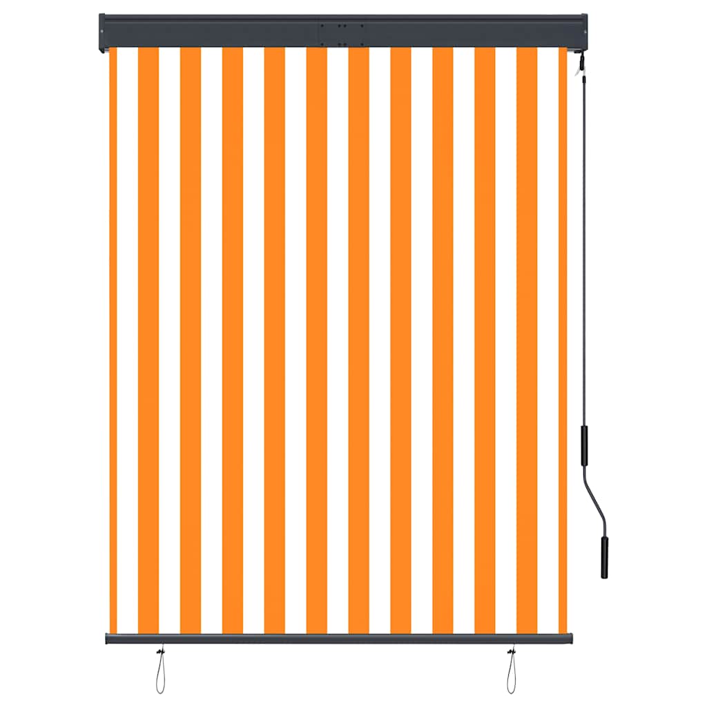 vidaXL Roleta zewnętrzna, 120x250 cm, biało-pomarańczowa