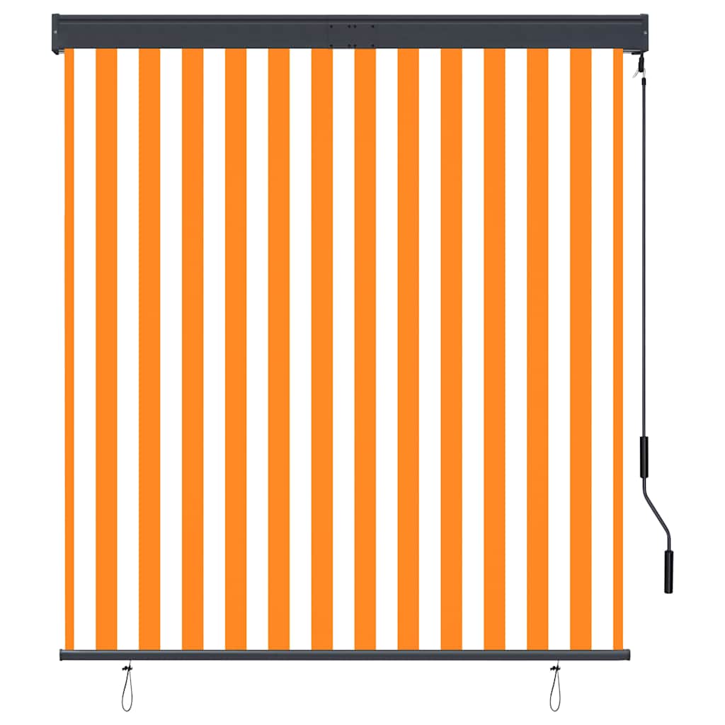vidaXL Roleta zewnętrzna, 140x250 cm, biało-pomarańczowa
