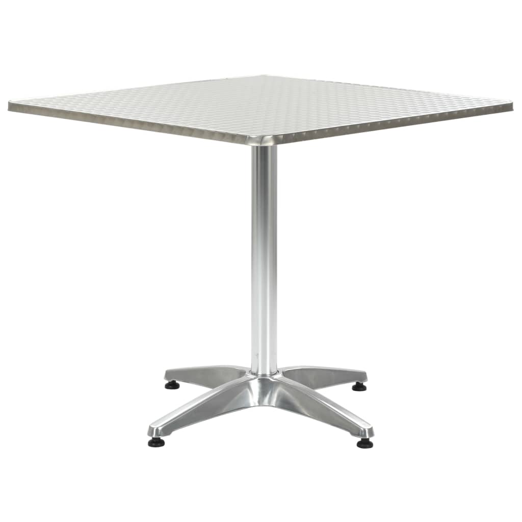 vidaXL Stolik ogrodowy, srebrny, 80x80x70 cm, aluminiowy