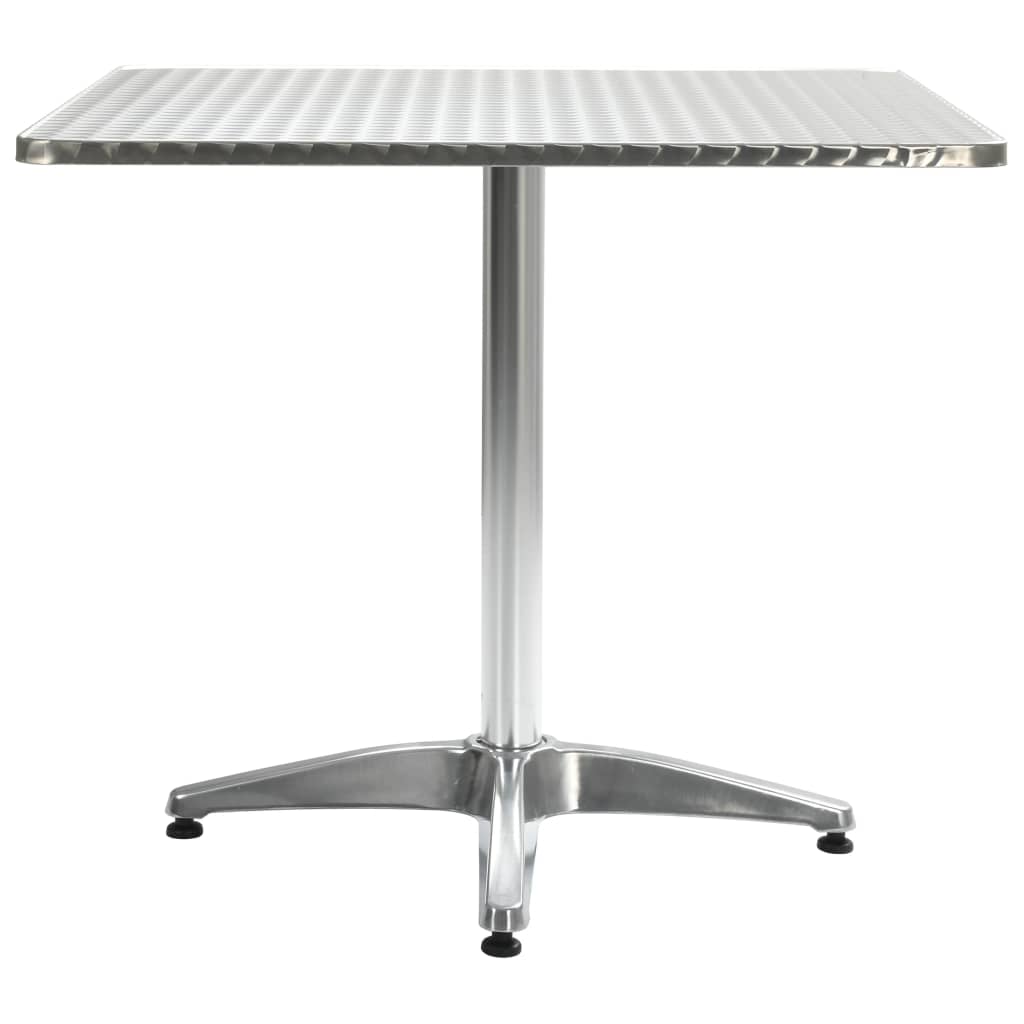 vidaXL Stolik ogrodowy, srebrny, 80x80x70 cm, aluminiowy