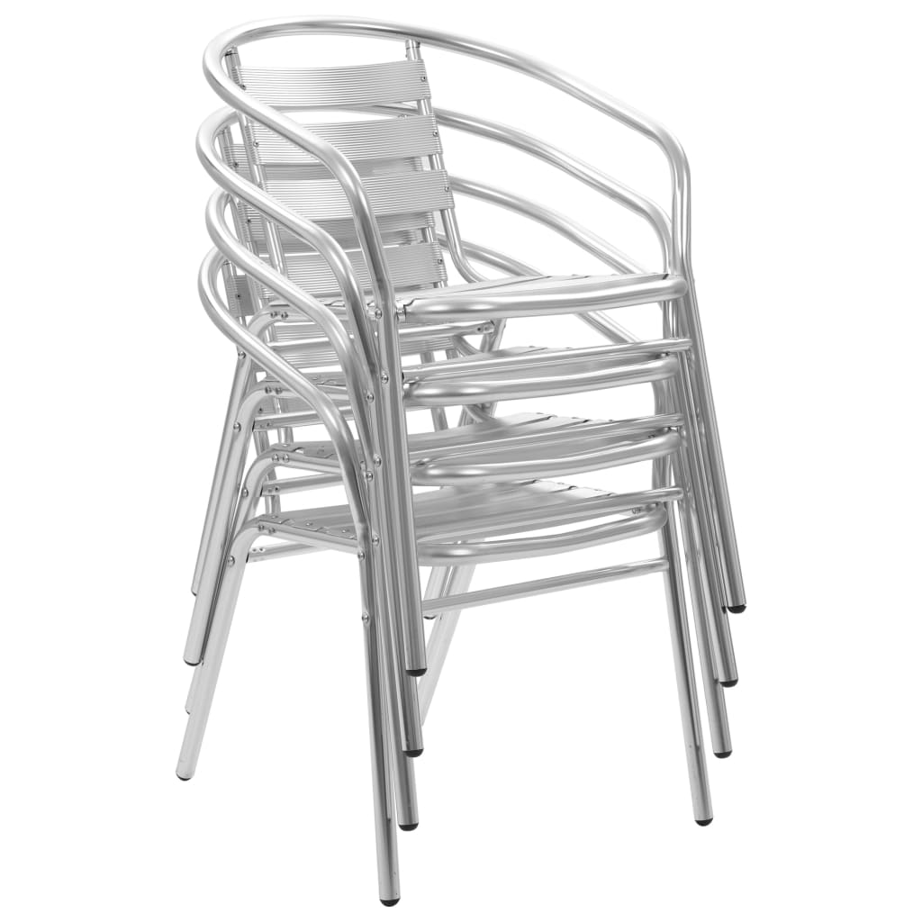 vidaXL 5-częściowy zestaw mebli ogrodowych, aluminium, srebrny