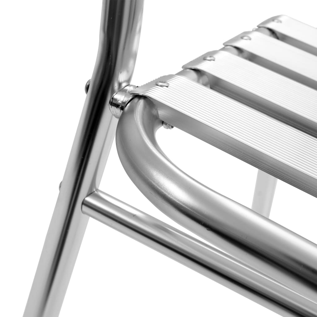 vidaXL 5-częściowy zestaw mebli ogrodowych, aluminium, srebrny
