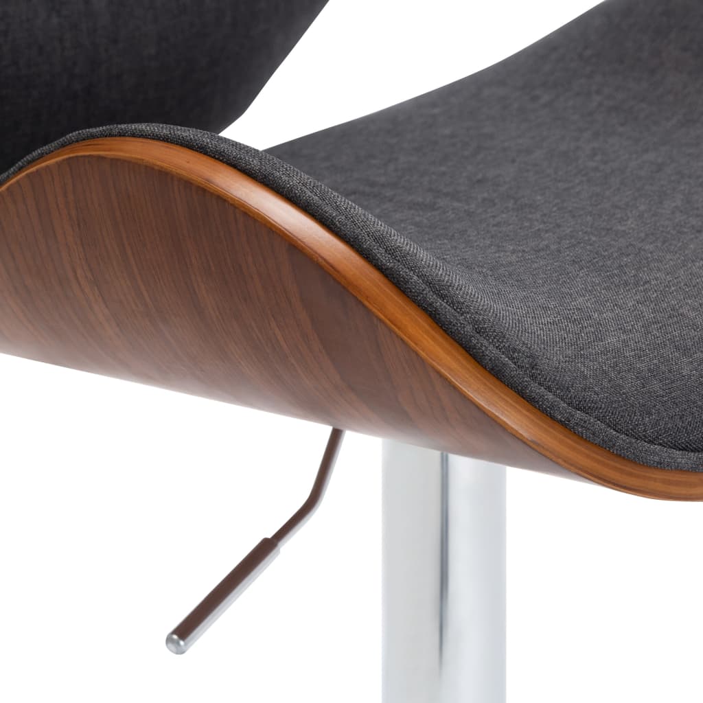 vidaXL Krzesło barowe, szare, tapicerowane tkaniną