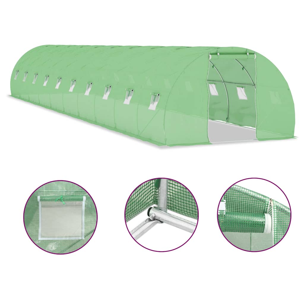 vidaXL Szklarnia ogrodowa, 45 m², 15 x 3 x 2 m