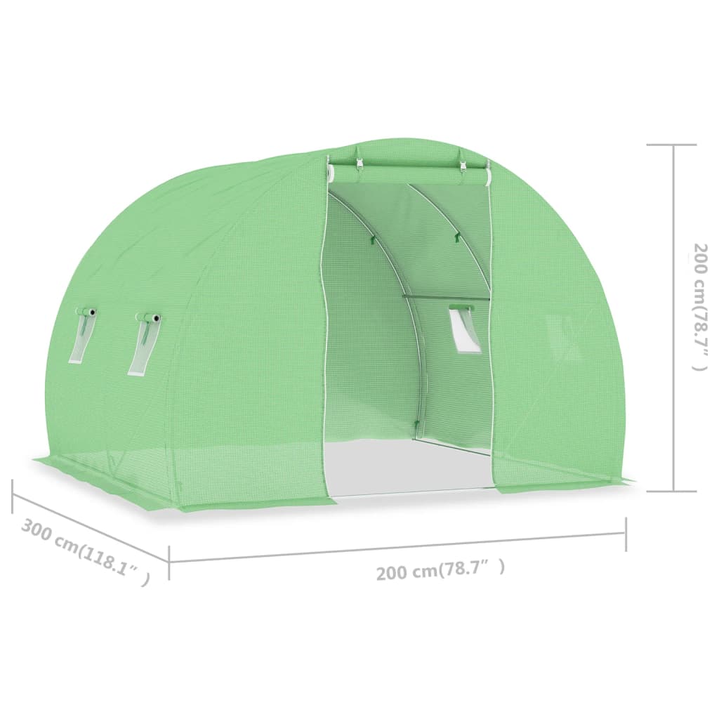 vidaXL Szklarnia ogrodowa, 6 m², 3 x 2 x 2 m