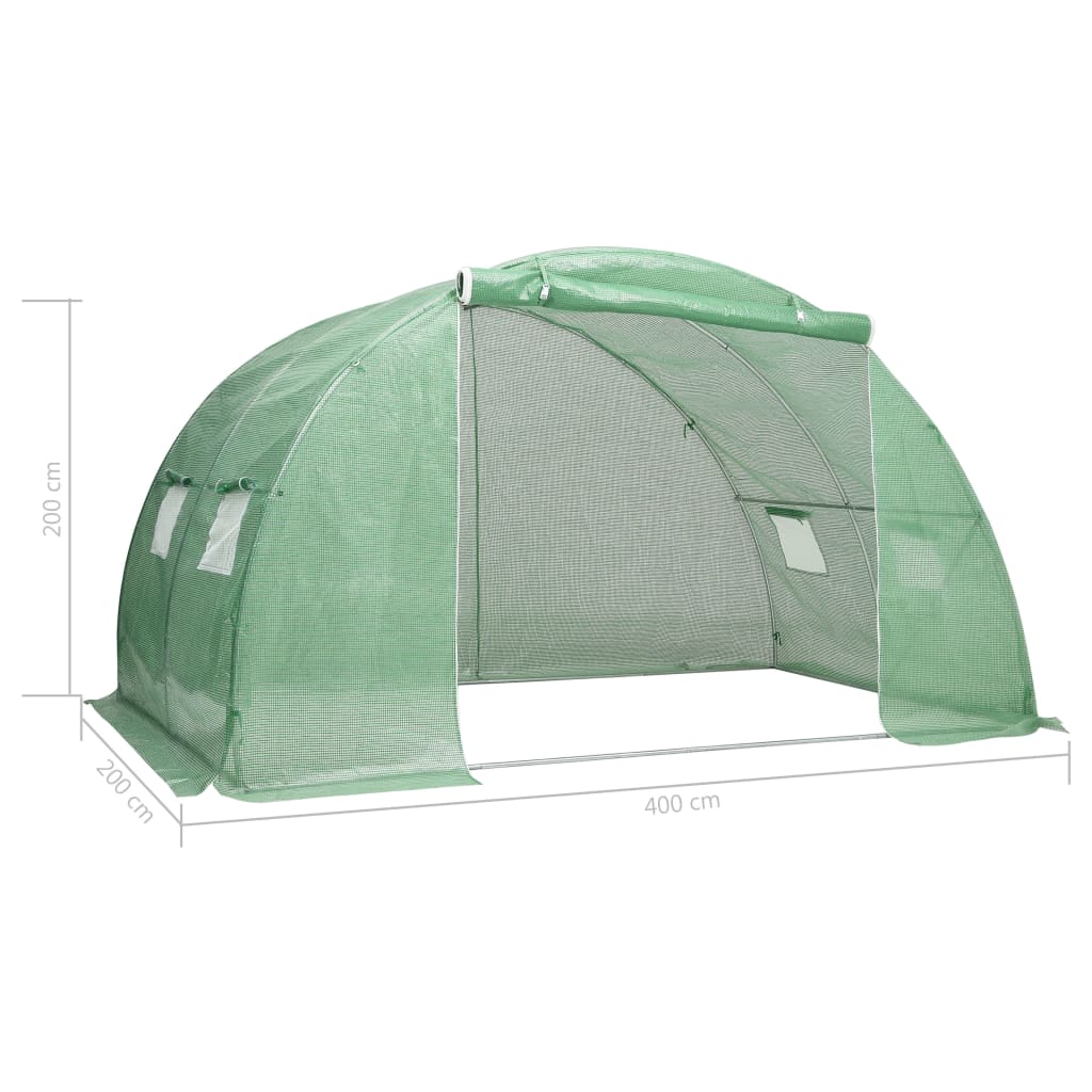 vidaXL Szklarnia ogrodowa, 8 m², 2 x 4 x 2 m