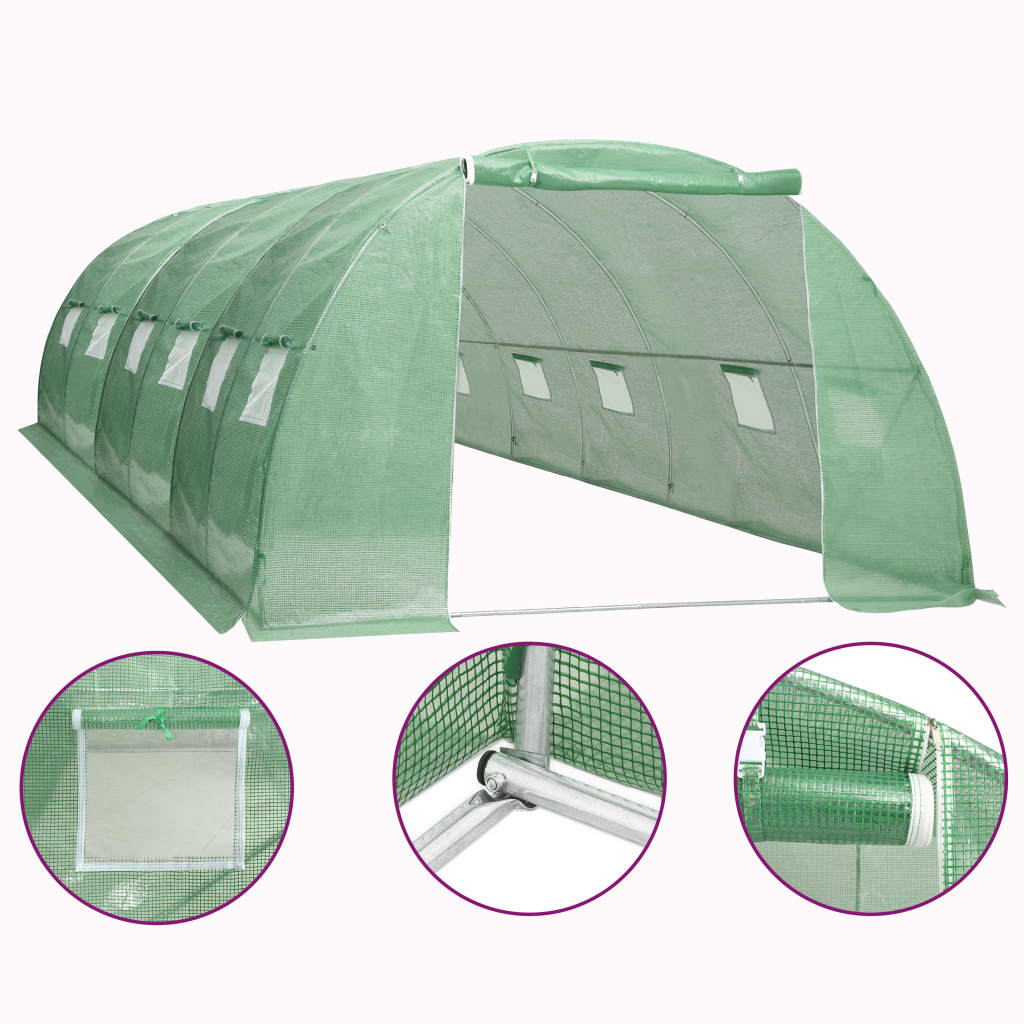 vidaXL Szklarnia ogrodowa, 24 m², 6 x 4 x 2 m