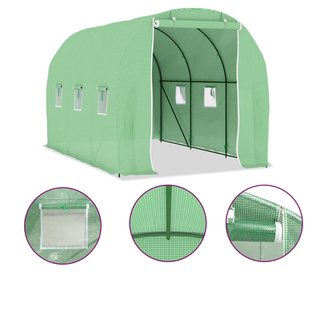 vidaXL Szklarnia ogrodowa, 6,86 m², 3,43 x 2 x 2 m