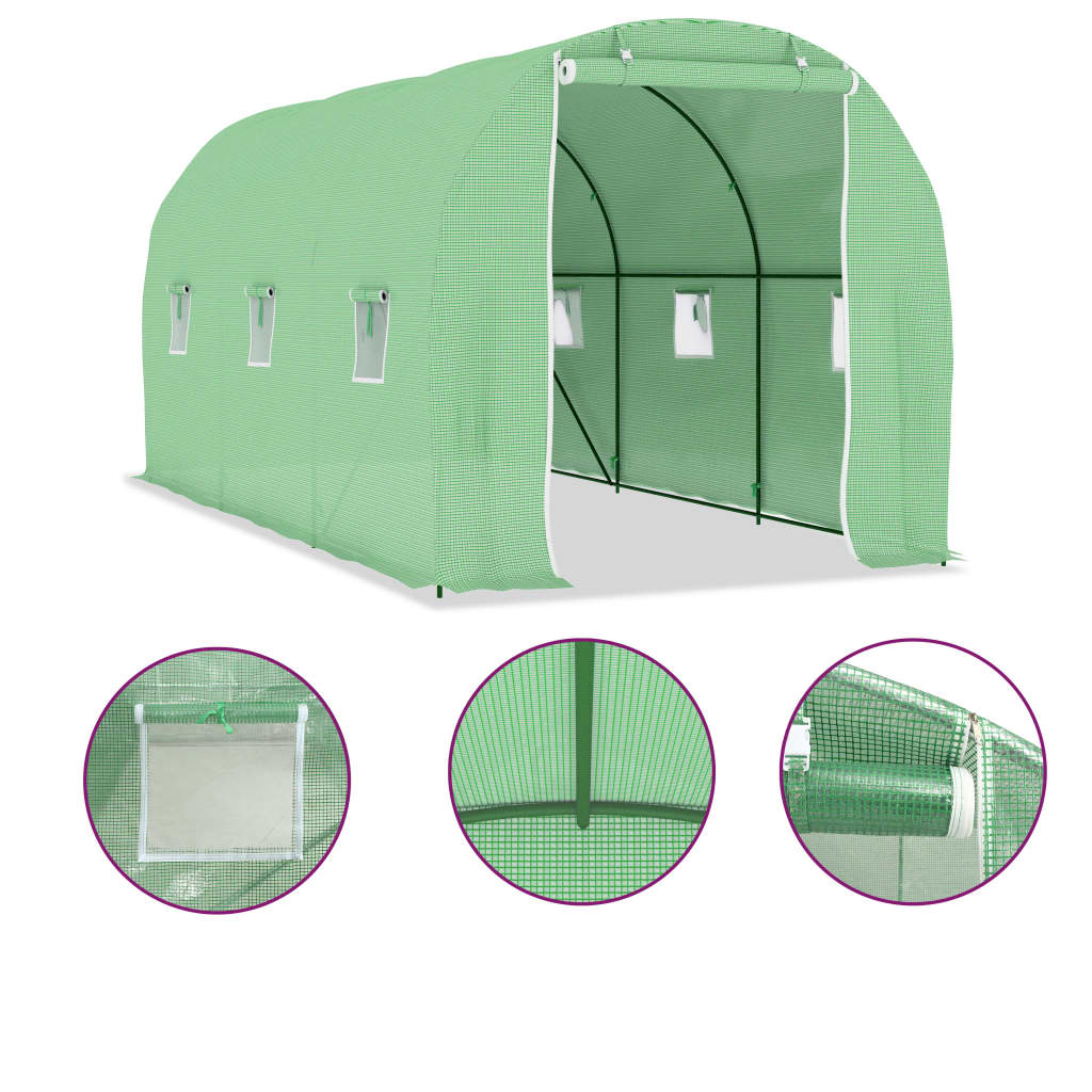 vidaXL Szklarnia ogrodowa, 9 m², 4,5 x 2 x 2 m