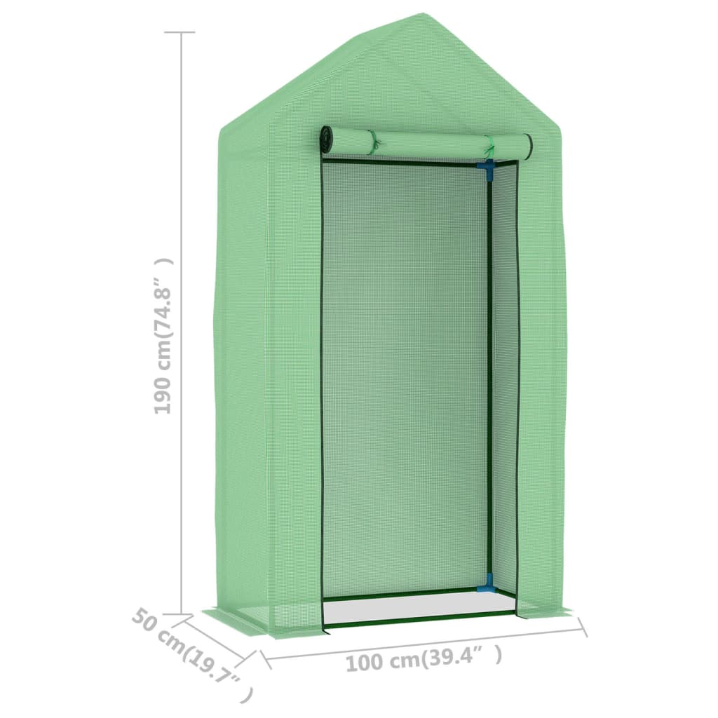 vidaXL Szklarnia ogrodowa, stalowa konstrukcja, 0,5 m², 1x0,5x1,9 m