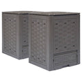 vidaXL Kompostowniki, 2 szt., 60x60x83 cm, 600 L, rattan z tworzywa