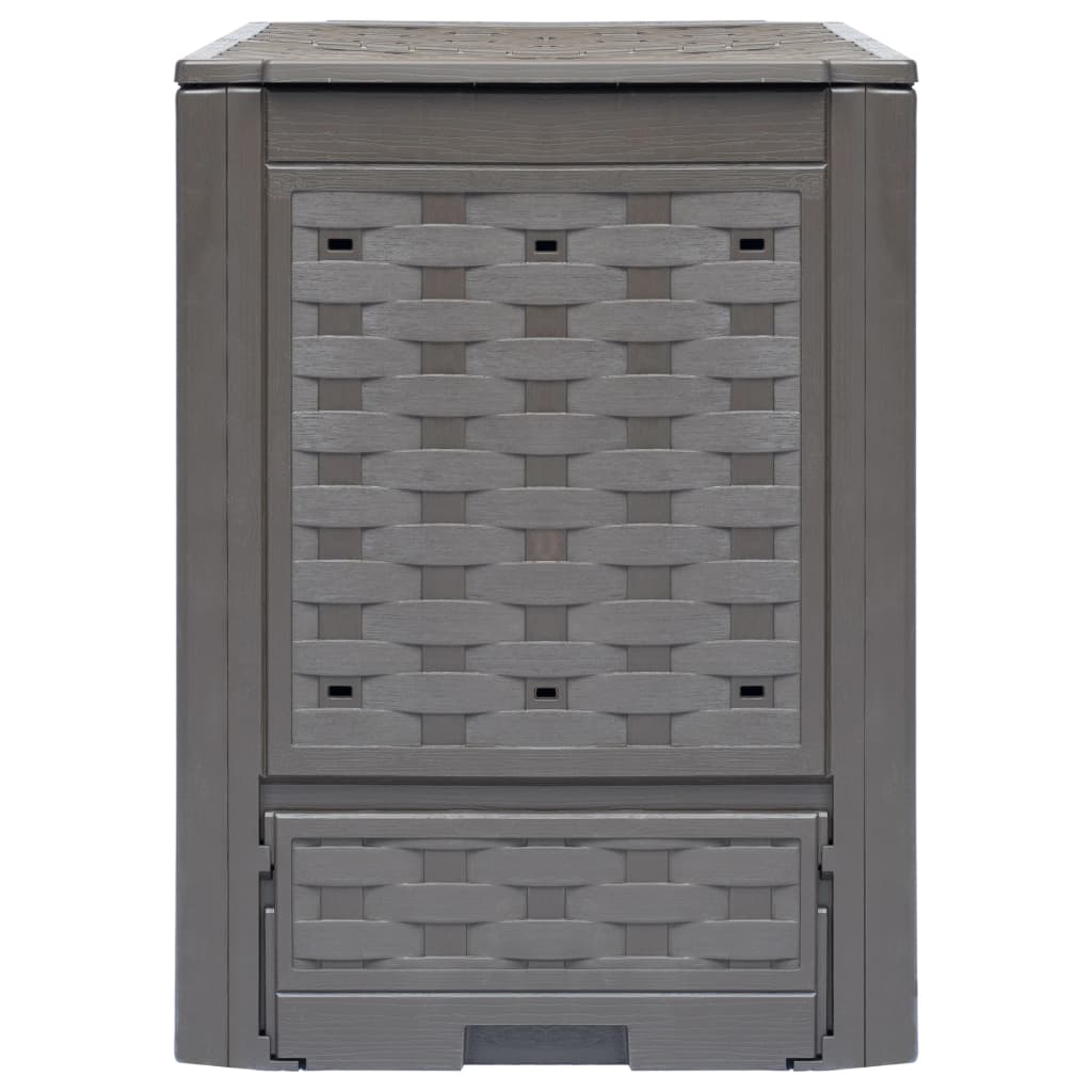 vidaXL Kompostowniki, 2 szt., 60x60x83 cm, 600 L, rattan z tworzywa