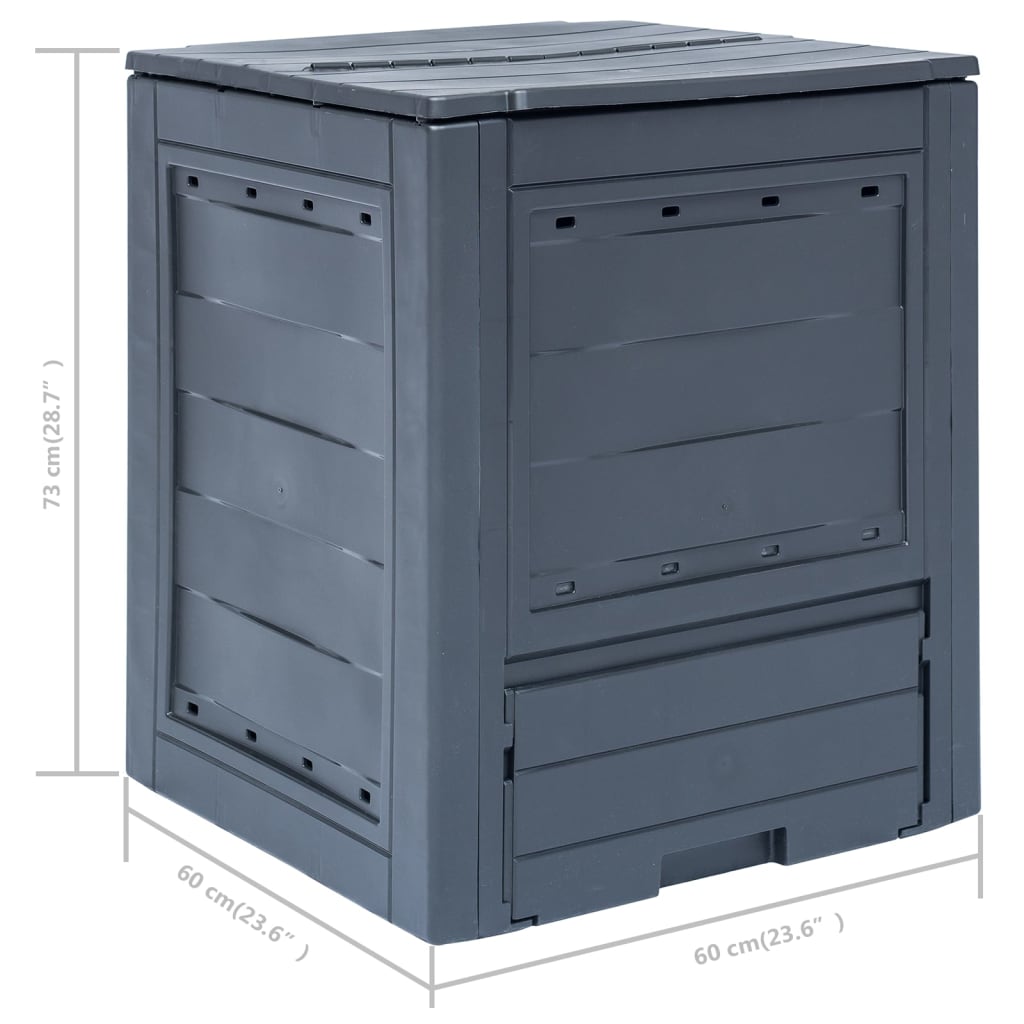 vidaXL Kompostowniki ogrodowe, 2 szt., szare, 60x60x73 cm, 520 L