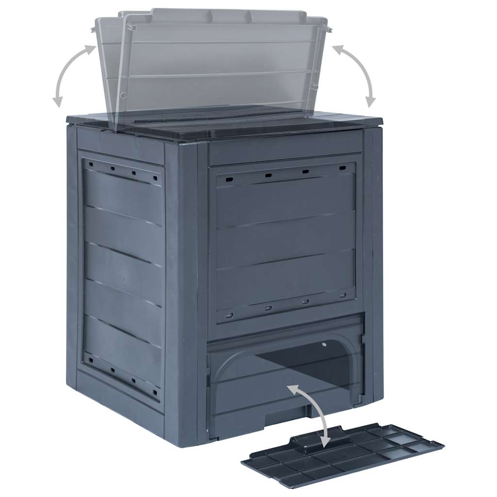 vidaXL Kompostowniki ogrodowe, 3 szt., szare, 60x60x73 cm, 780 L
