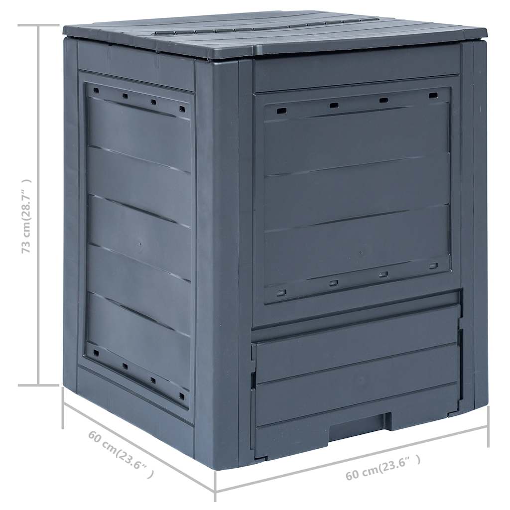 vidaXL Kompostowniki ogrodowe, 3 szt., szare, 60x60x73 cm, 780 L