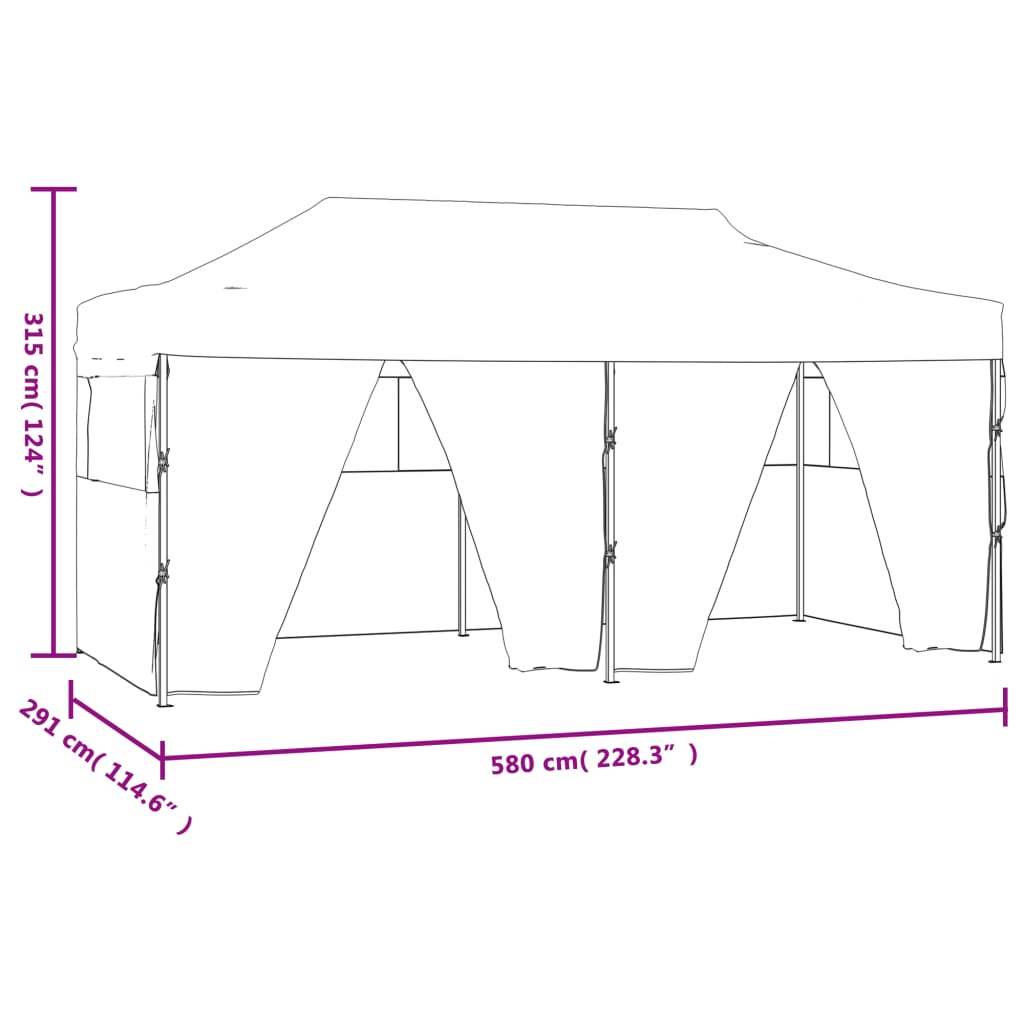 vidaXL Profesjonalny, składany namiot imprezowy, 4 ściany, 3x6 m, stal