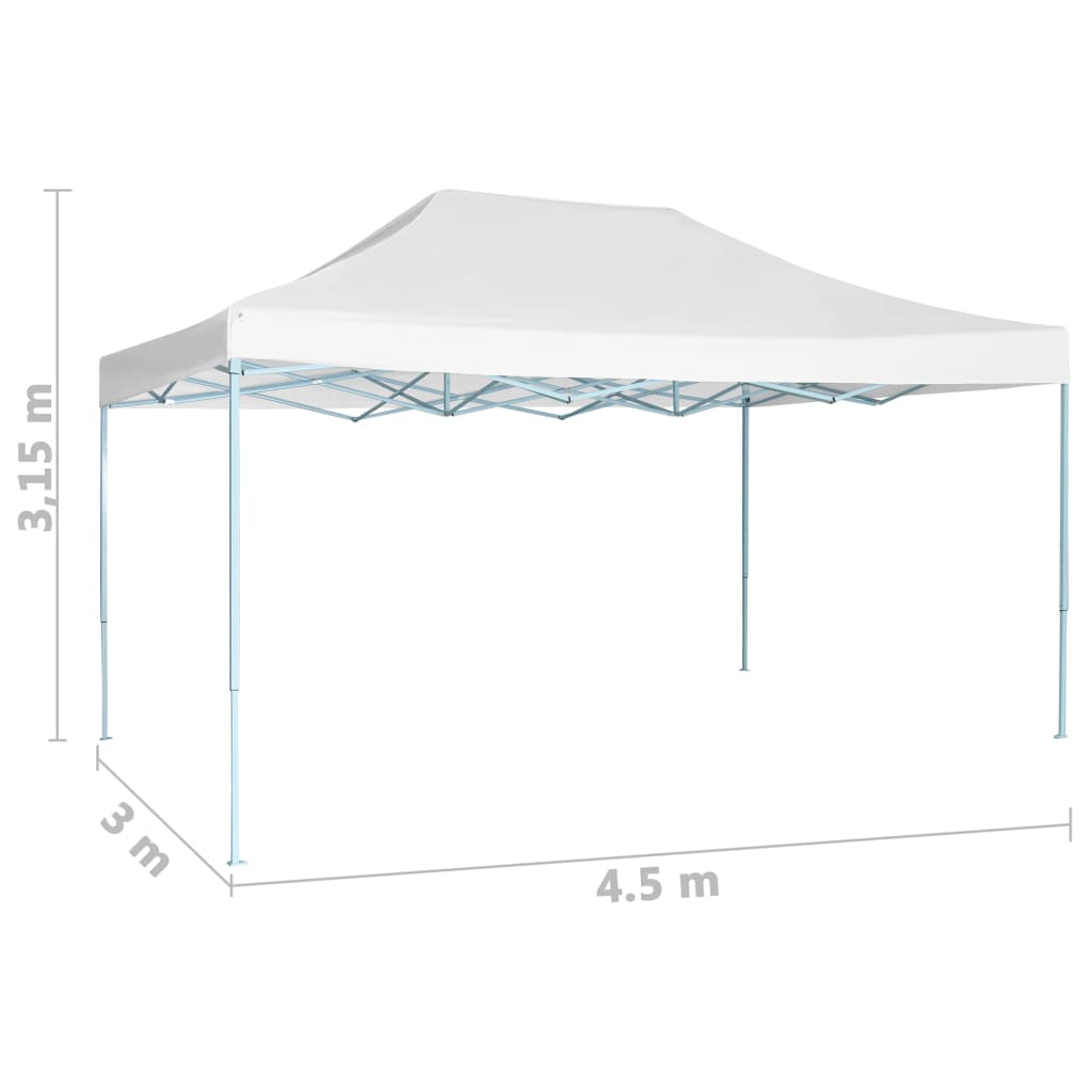 vidaXL Rozkładany namiot imprezowy, 3 x 4,5 m, biały