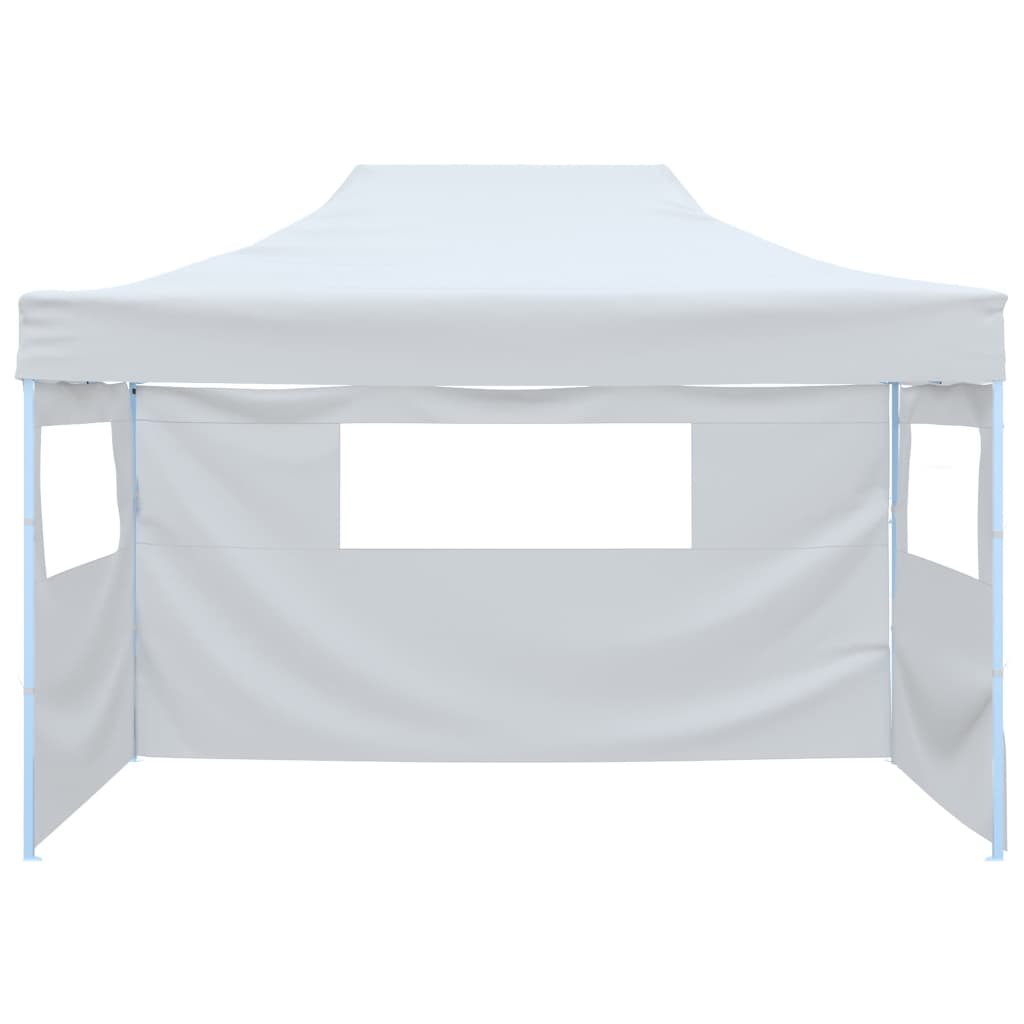 vidaXL Rozkładany namiot imprezowy z 3 ściankami, 291x413x315 cm, biały