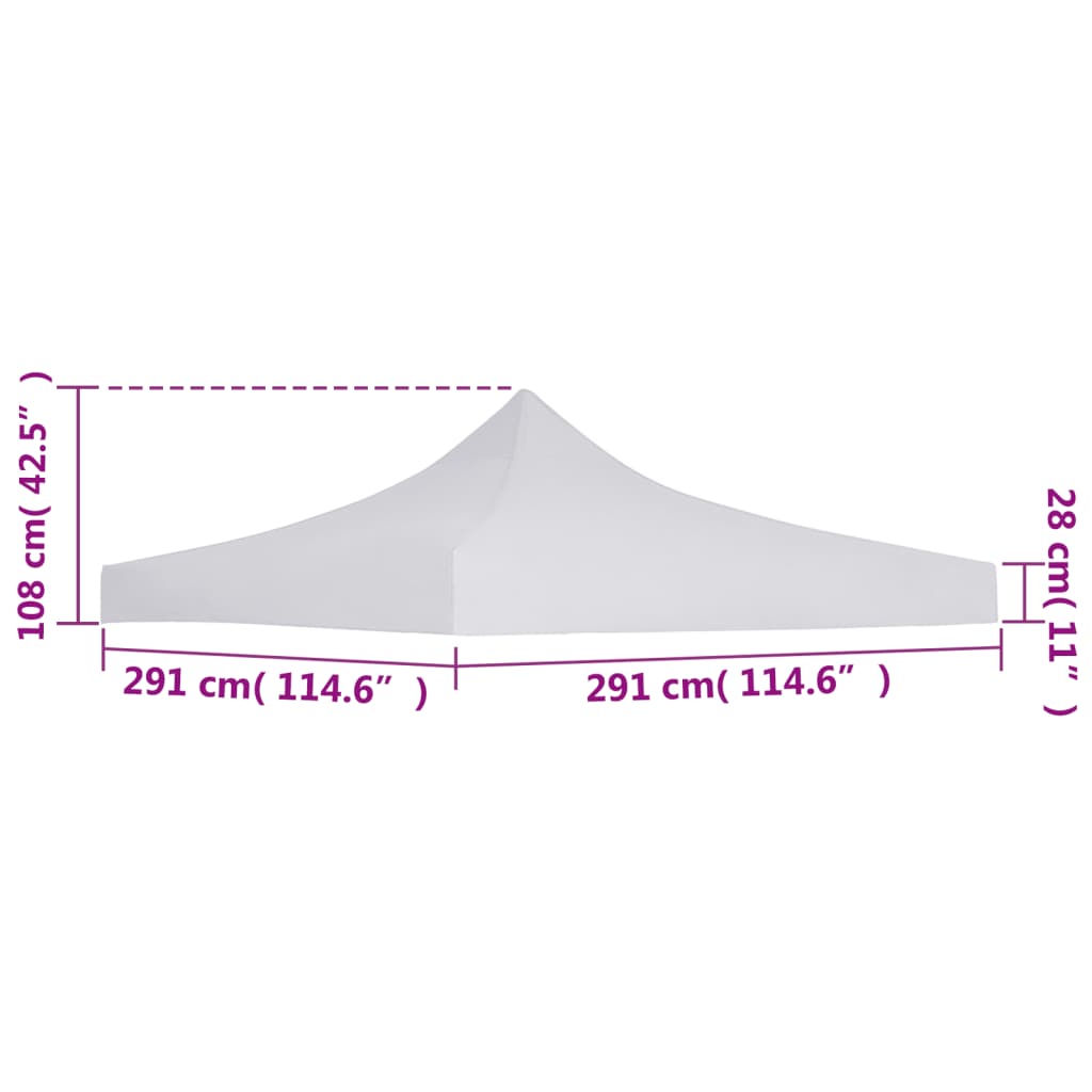 vidaXL Dach do namiotu imprezowego, 3 x 3 m, biały