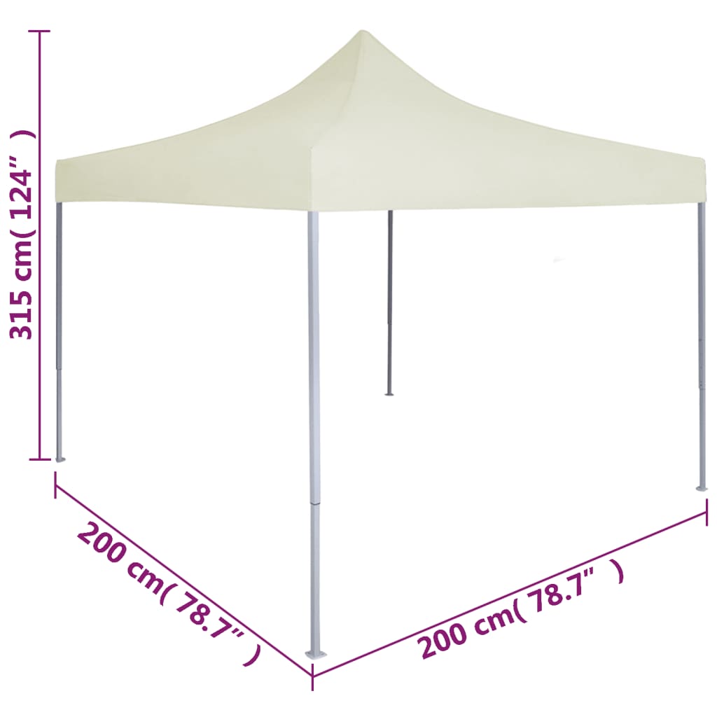 vidaXL Profesjonalny, składany namiot imprezowy, 2x2 m, stal, kremowy
