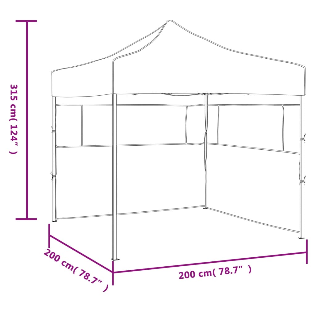 vidaXL Profesjonalny, składany namiot imprezowy, 2 ściany, 2x2 m, stal