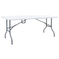 vidaXL Składany stół ogrodowy, biały, 180x72x72 cm, HDPE