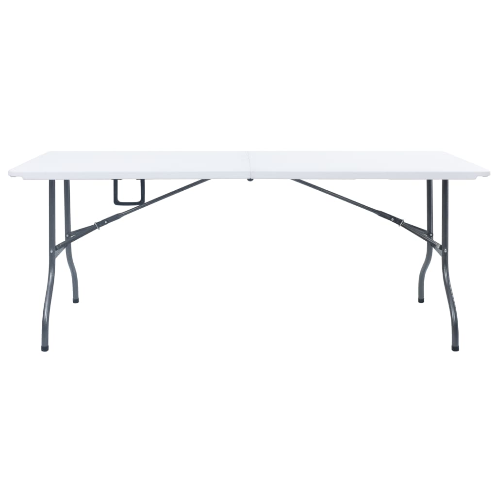 vidaXL Składany stół ogrodowy, biały, 180x72x72 cm, HDPE