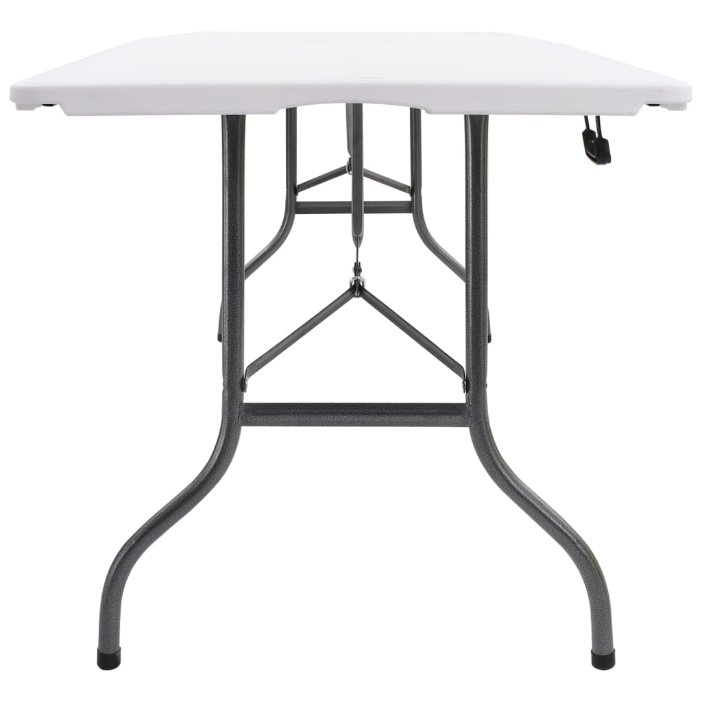 vidaXL Składany stół ogrodowy, biały, 180x72x72 cm, HDPE