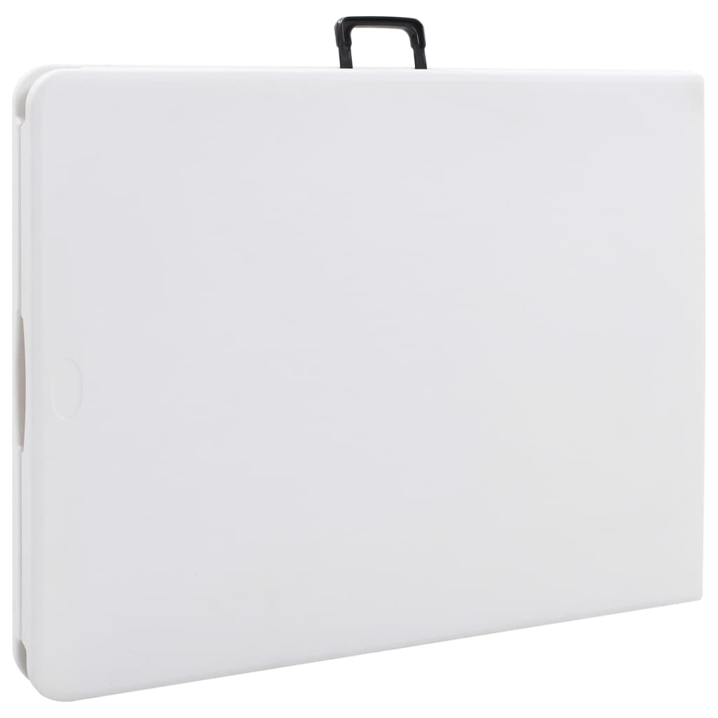 vidaXL Składany stół ogrodowy, biały, 180x72x72 cm, HDPE
