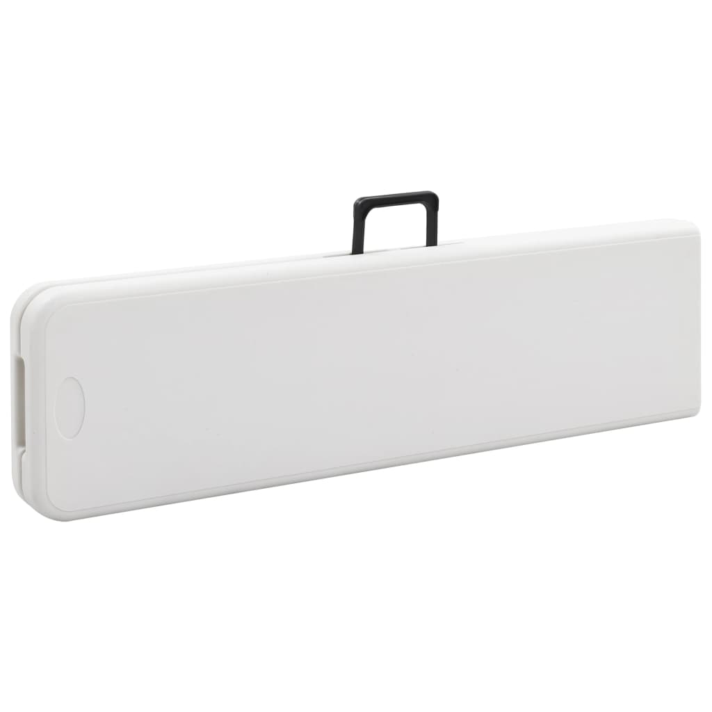 vidaXL Składane ławki ogrodowe, 2 szt., 180 cm, HDPE, białe