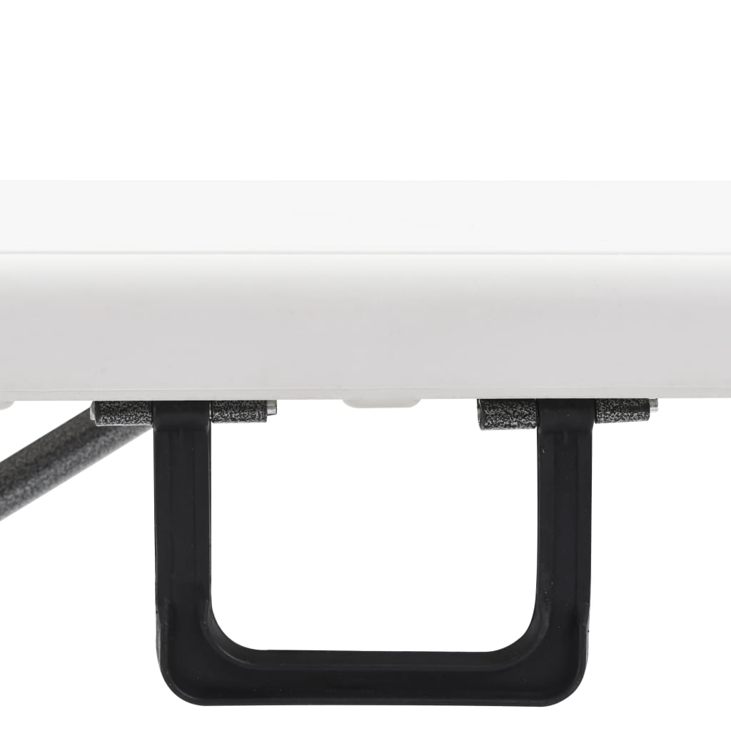 vidaXL Składane ławki ogrodowe, 2 szt., 180 cm, HDPE, białe