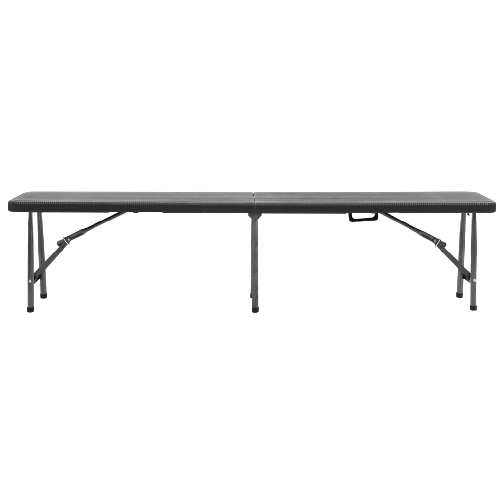 vidaXL Składane ławki ogrodowe, 2 szt., 180 cm, HDPE, czarne