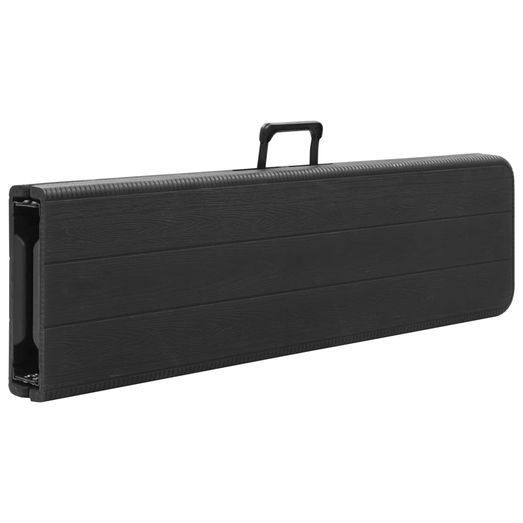 vidaXL Składane ławki ogrodowe, 2 szt., 180 cm, HDPE, czarne