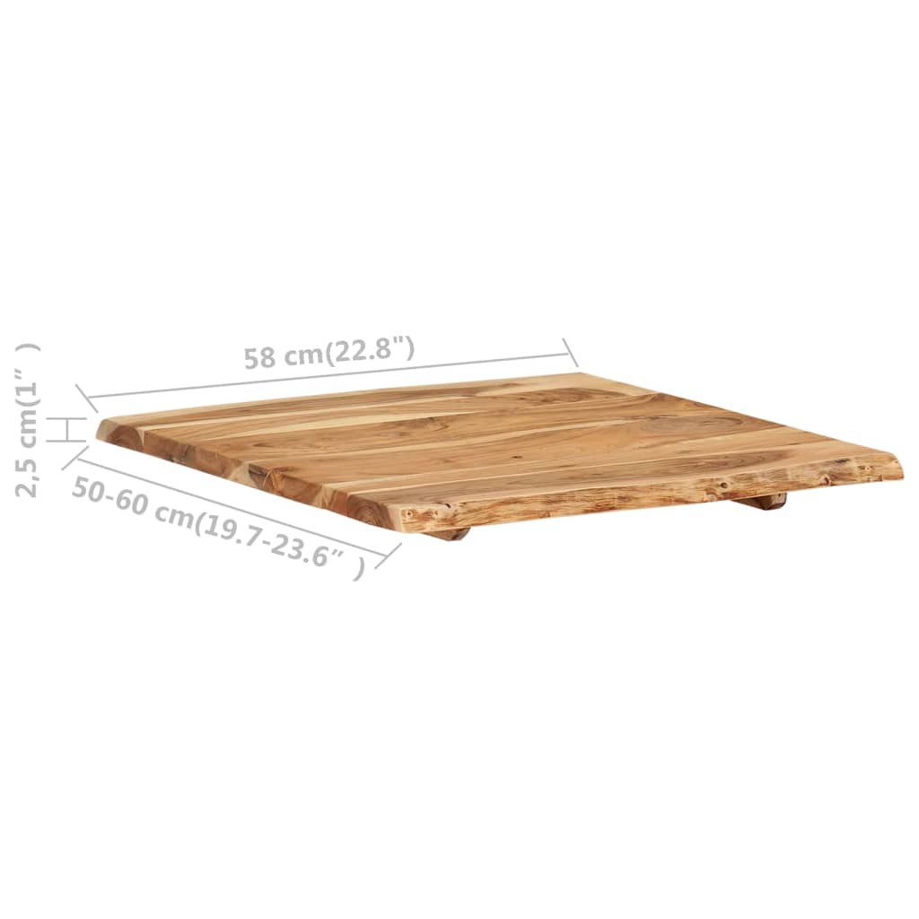 vidaXL Blat, lite drewno akacjowe, 58x(50-60)x2,5 cm