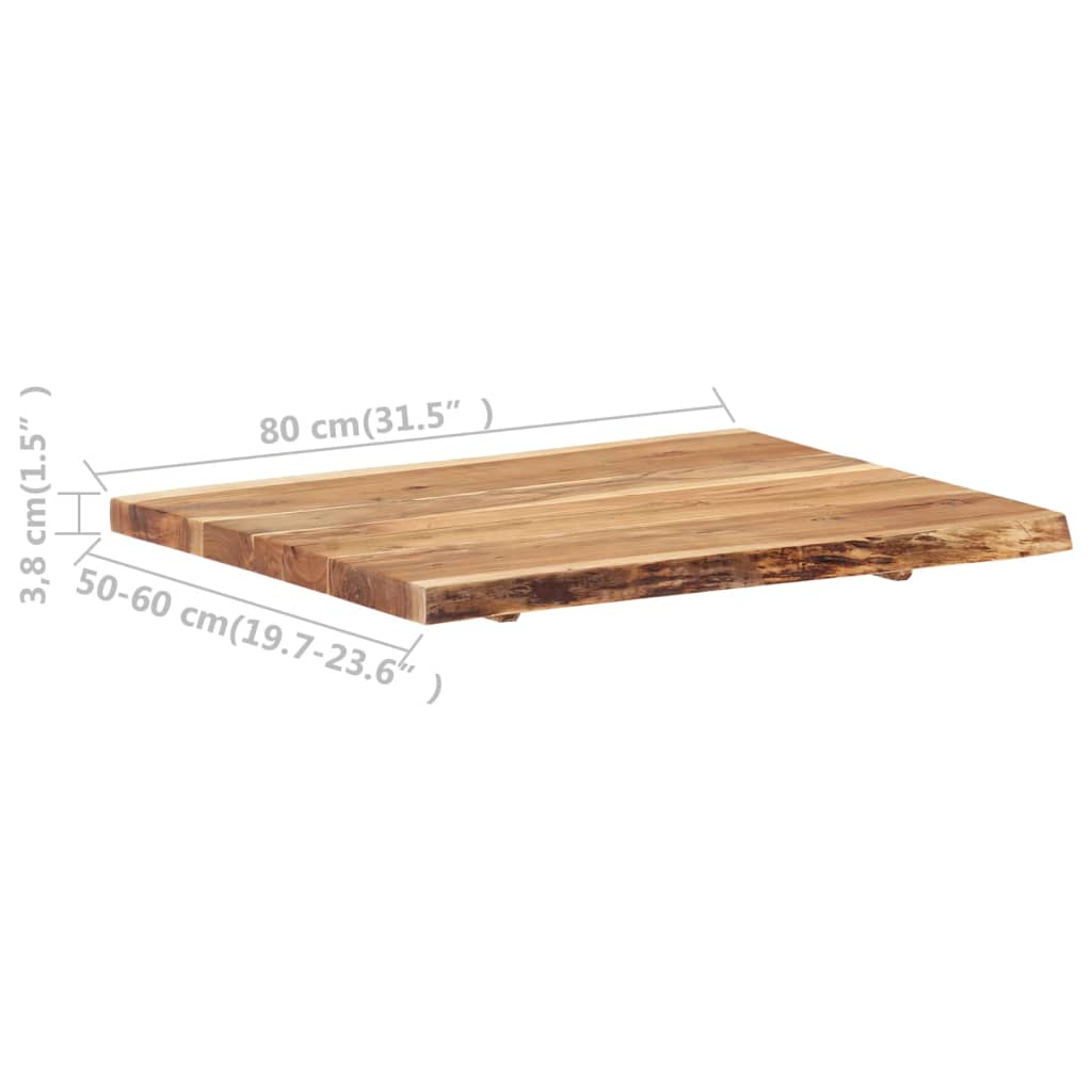vidaXL Blat, lite drewno akacjowe, 80x(50-60)x3,8 cm