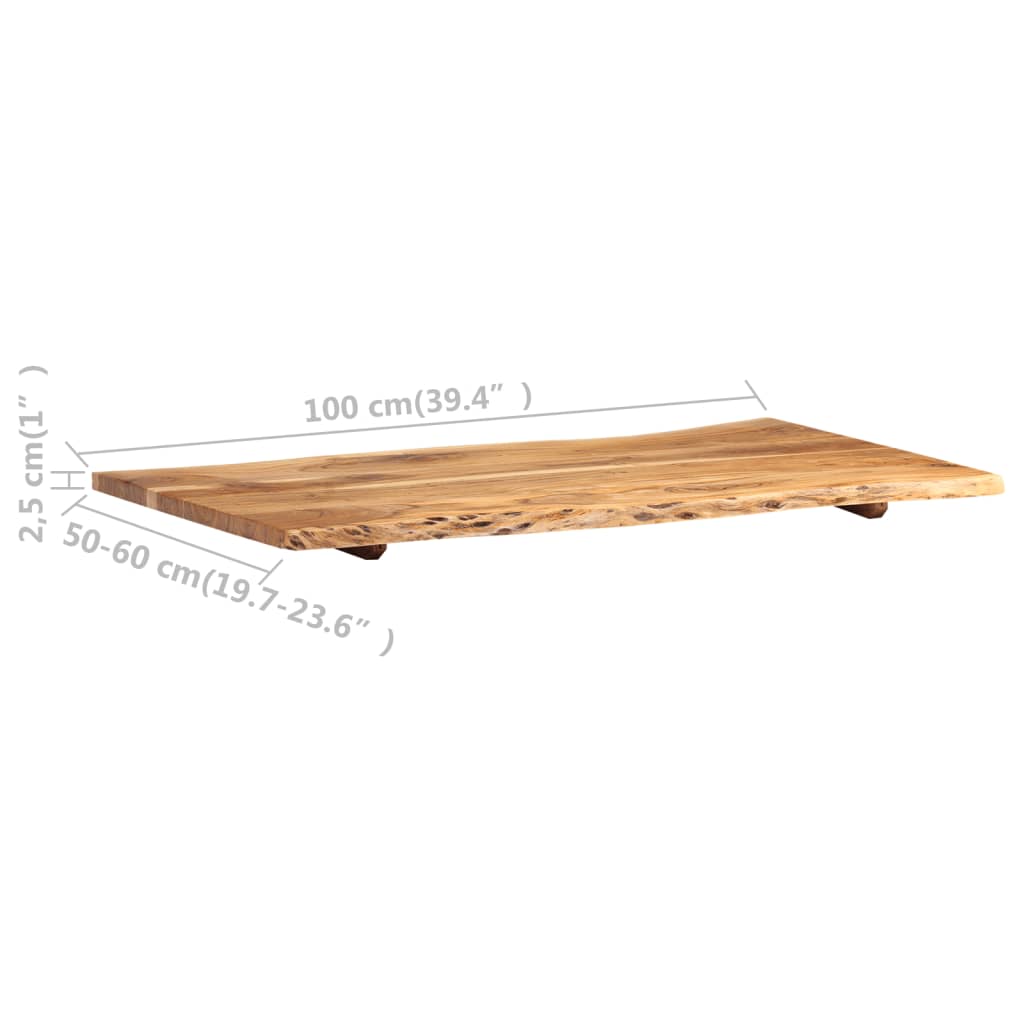 vidaXL Blat, lite drewno akacjowe, 100x(50-60)x2,5 cm