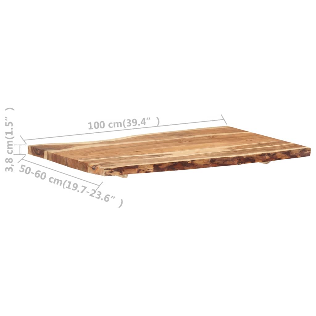 vidaXL Blat, lite drewno akacjowe, 100x(50-60)x3,8 cm