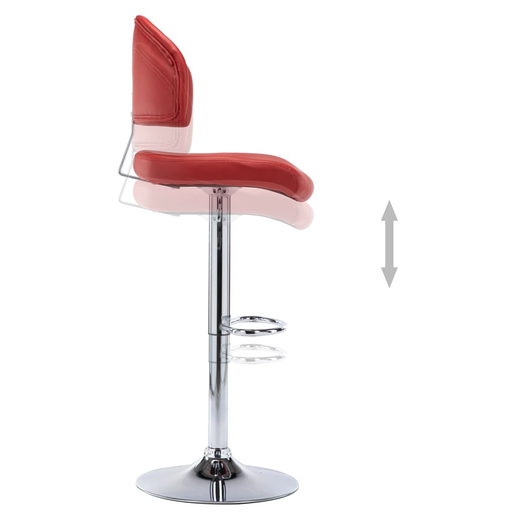 vidaXL Stołki barowe, 2 szt., kolor czerwonego wina, sztuczna skóra