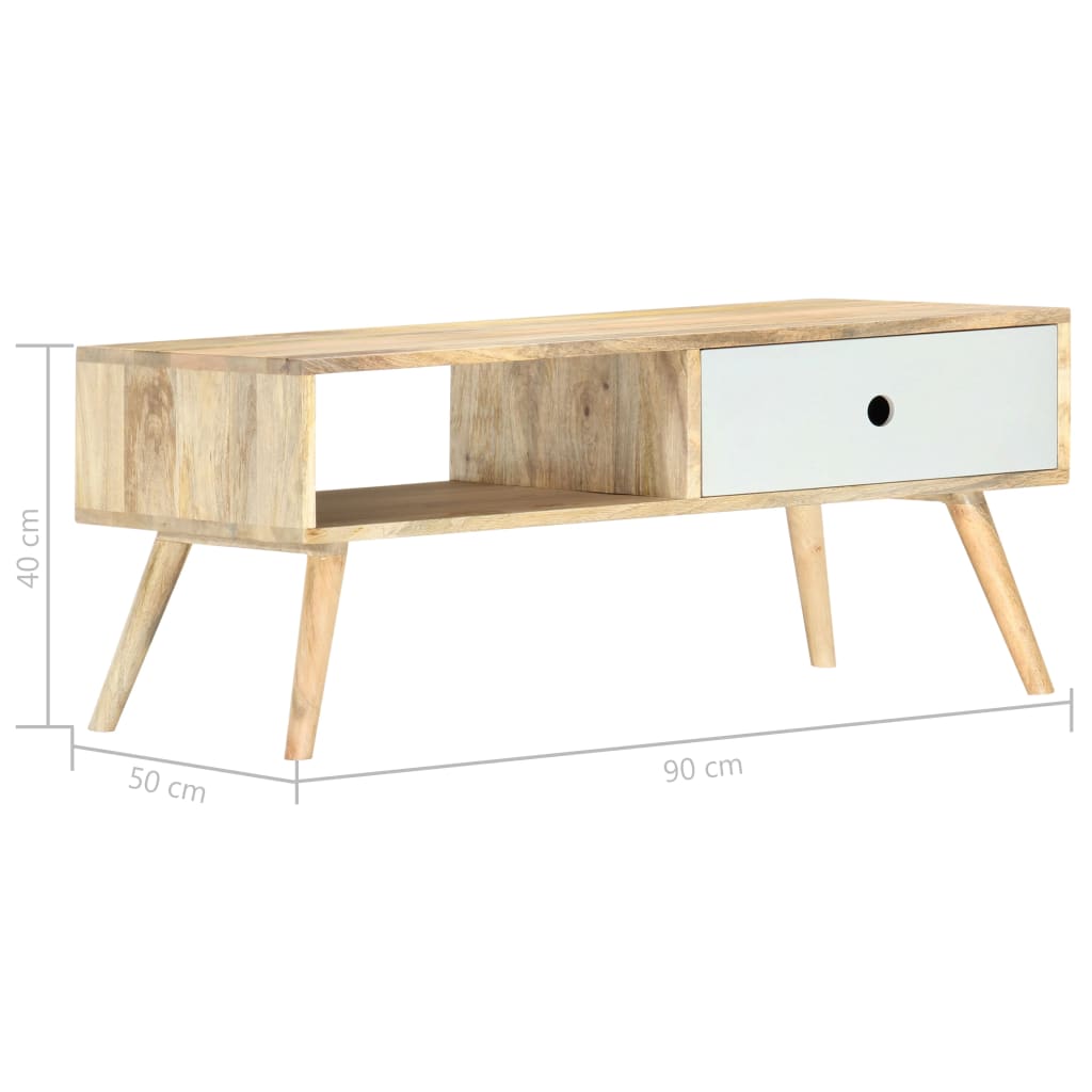 vidaXL Stolik kawowy, 90 x 50 x 40 cm, lite drewno mango