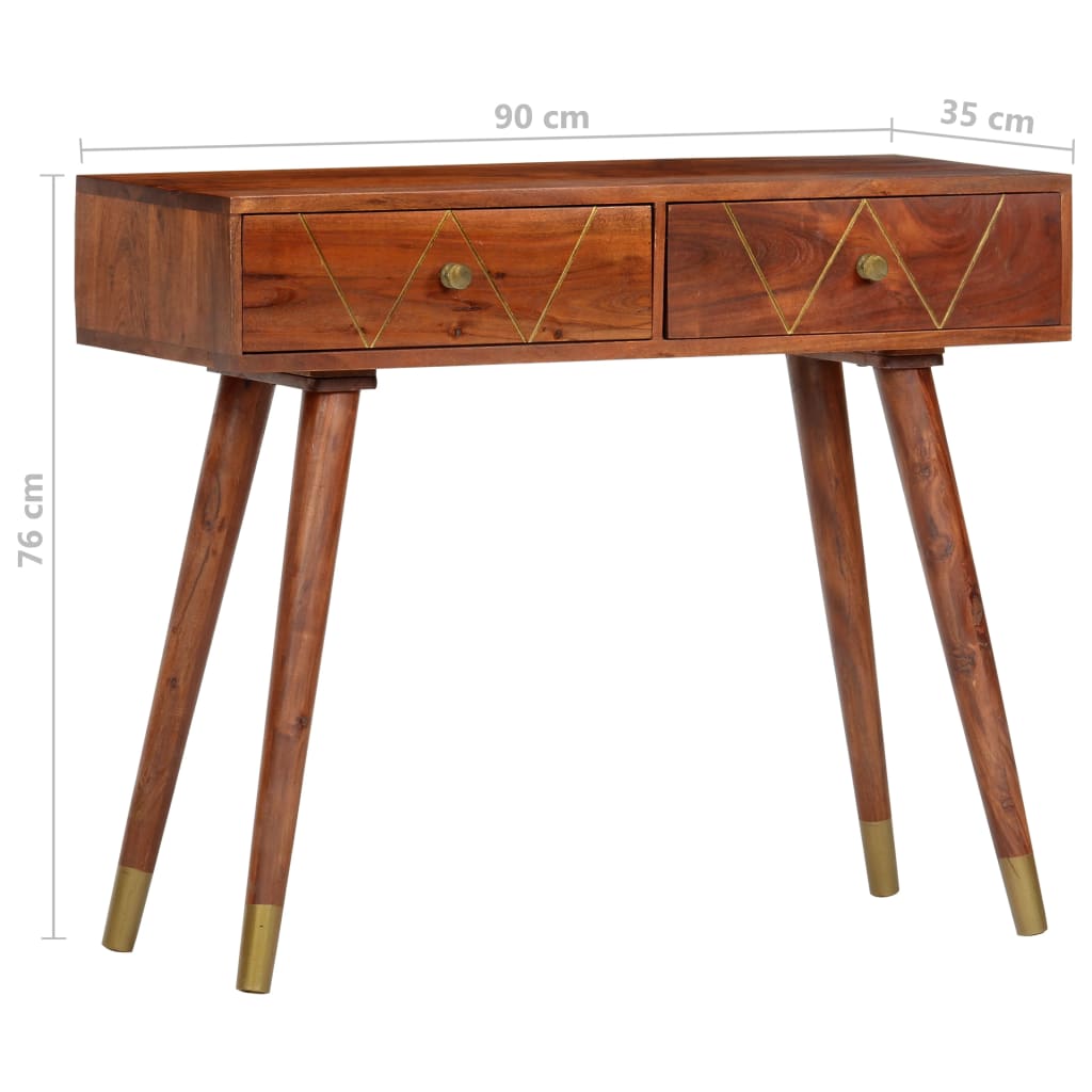 vidaXL Stolik typu konsola, 90 x 35 x 76 cm, lite drewno akacjowe