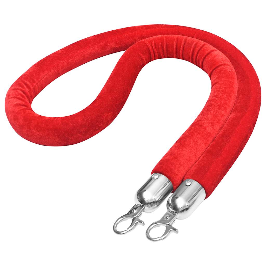 vidaXL Sznur do słupków odgradzających, czerwono-srebrny, aksamitny