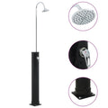 vidaXL Prysznic solarny, czarny, 214 cm, 20 L