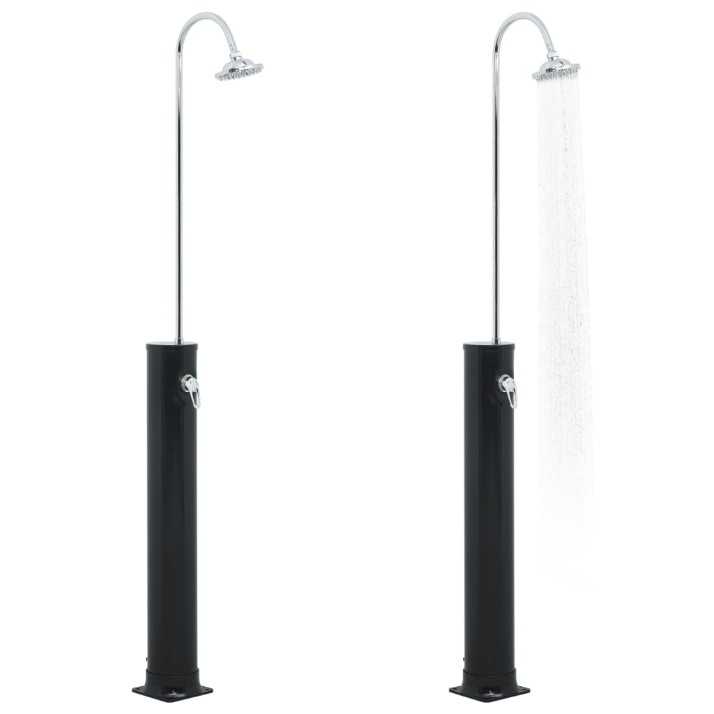 vidaXL Prysznic solarny, czarny, 214 cm, 20 L